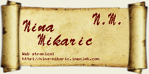 Nina Mikarić vizit kartica